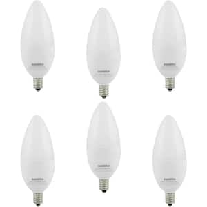 60-Watt Equivalent B11 Dimmable Candelabra E12 Base LED Light Bulb, Warm White 2700K (6-Pack)