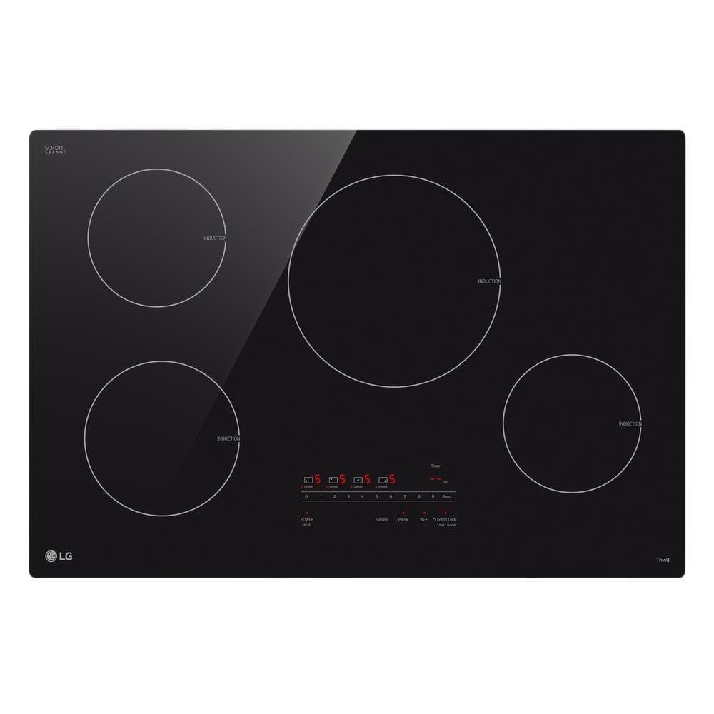 30 in. 4 Elements Induction Cooktop in Black with Power Element and SmoothTouch Controls