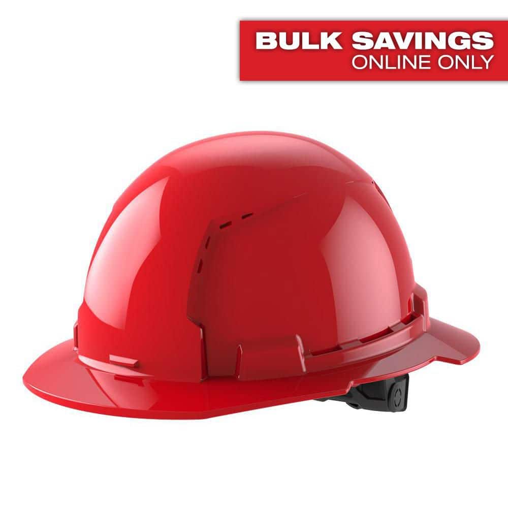 Milwaukee BOLT Red Type 1 Class C Full Brim Vented Hard Hat with 6