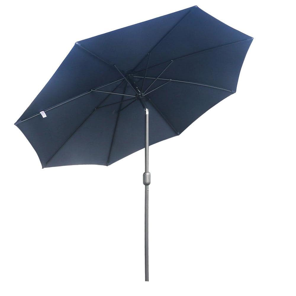 UV Resistant 9 ft. Aluminum Market Umbrella Solar Tilt Half Patio Umbrella 