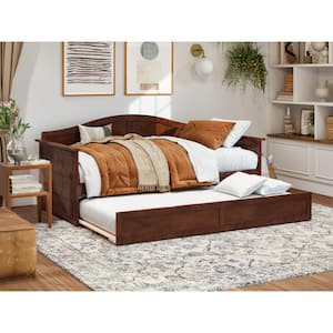 Acadia Walnut Twin Solid Wood Daybed with Twin Trundle