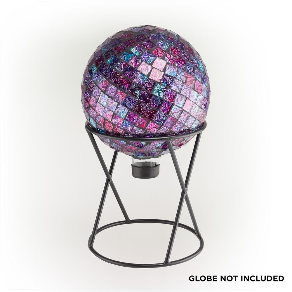 Black Metal 11" Tall Indoor/Outdoor Gazing Globe Stand