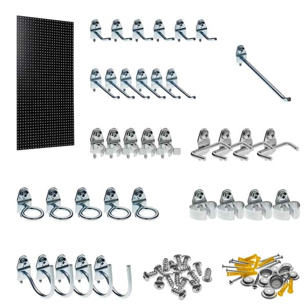 Triton Products 24 in. H x 42 in. W Pegboard 1-Pack Black High-Density  Fiberboard Kit with 36 Hooks PEG36-BLK - The Home Depot