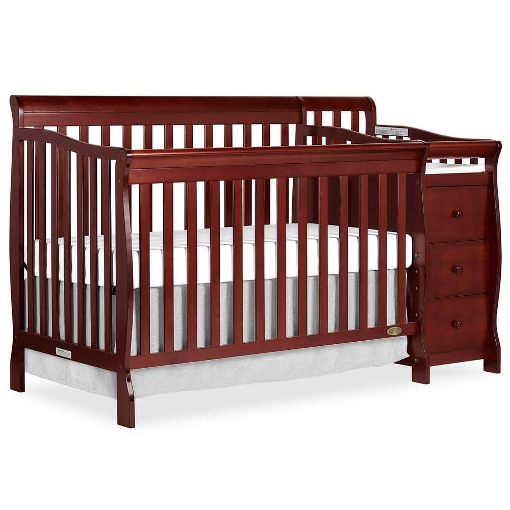 Brody Cherry 5-in-1 Convertible Crib with Changer -  Dream On Me, 620-C