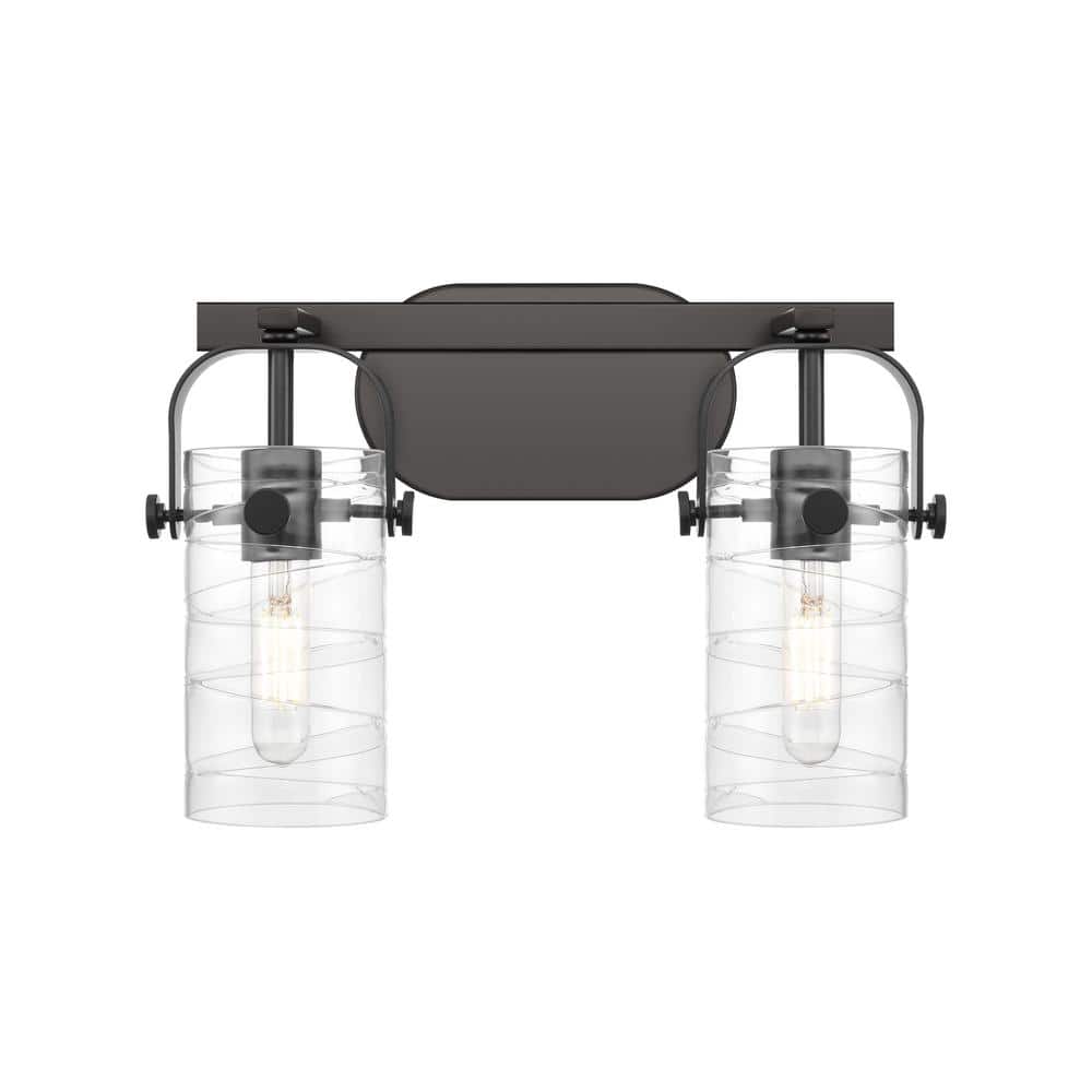 Pilaster II Cylinder 14.88 in. 2-Light Matte Black Vanity Light with Glass Shade price history on PriceWatchPro