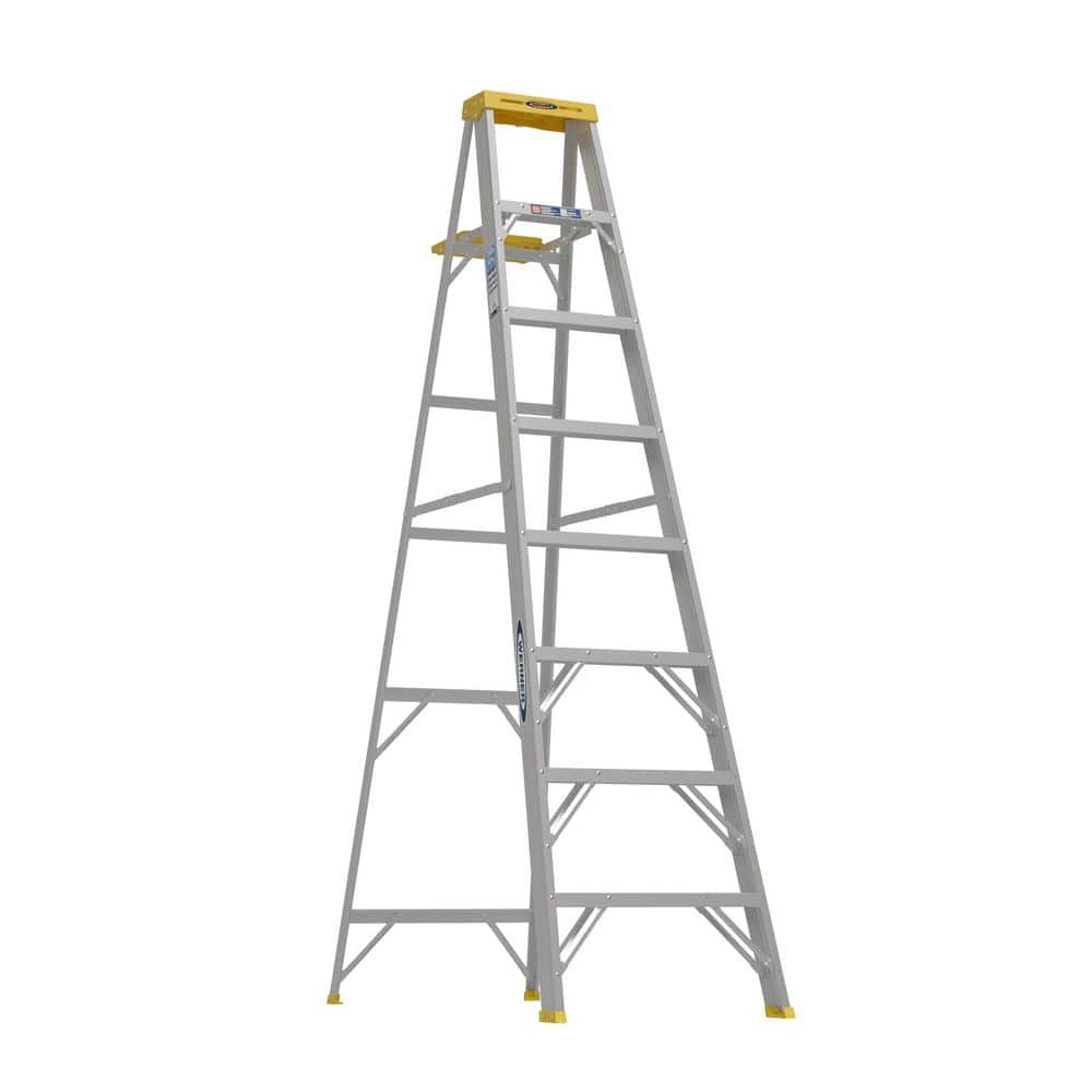 8 Ft Aluminum Step Ladder 250 Lb Load Capacity Type Duty Rating Slip Resistant