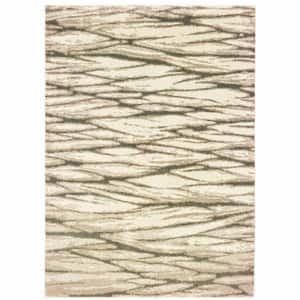 Ivory Sand and Ash 2 ft. x 3 ft. Abstract Area Rug