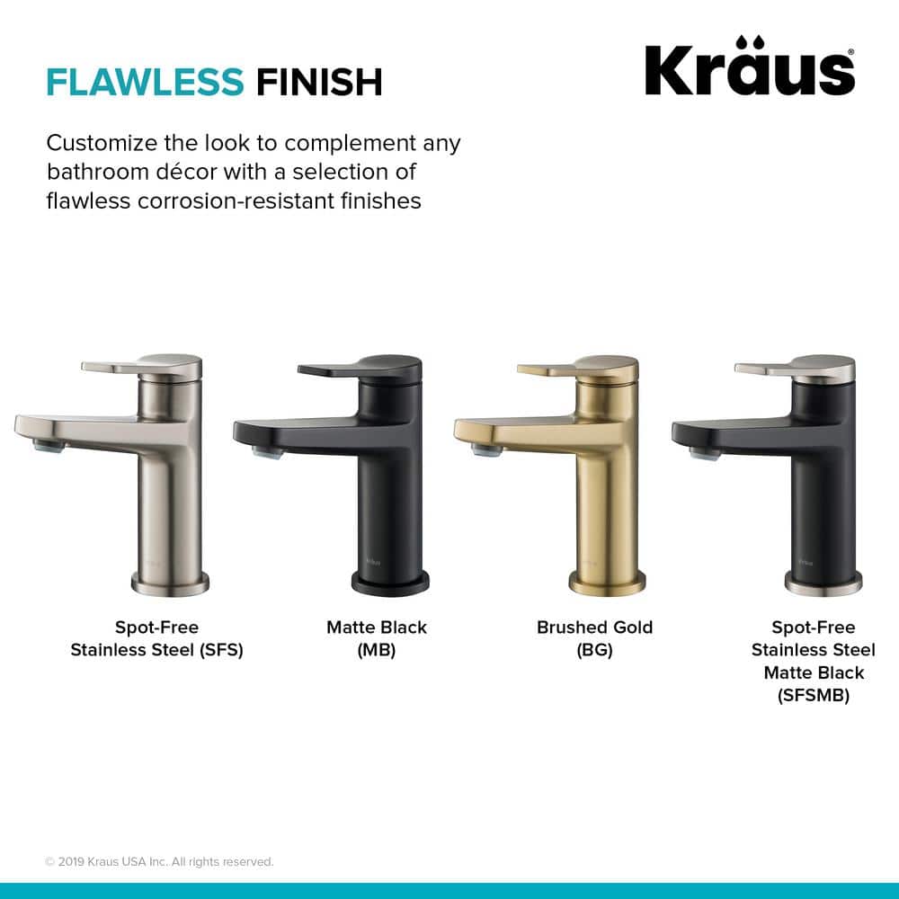 Indy 6.75'' Brushed Gold Stainless Steel Bathroom Faucet