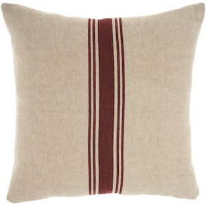 Lifestyles Maroon and Natural 20 in. x 20 in. Throw Pillow