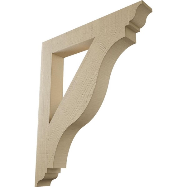 5.5 in. x 48 in. x 40 in. Funston Traditional Rough Cedar Woodgrain Timberthane Polyurethane Bracket, Primed Tan
