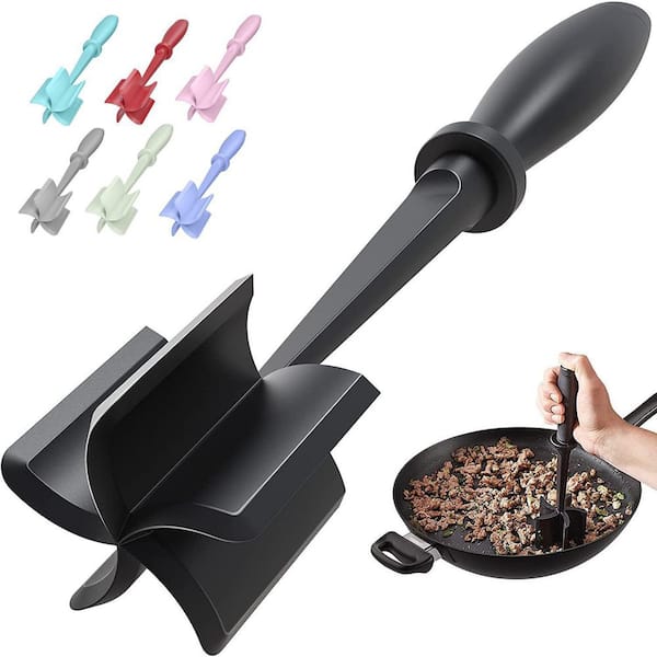 Premium Nylon Black Heat-Resistant Non-Stick Hamburger Smasher Meat Chopper