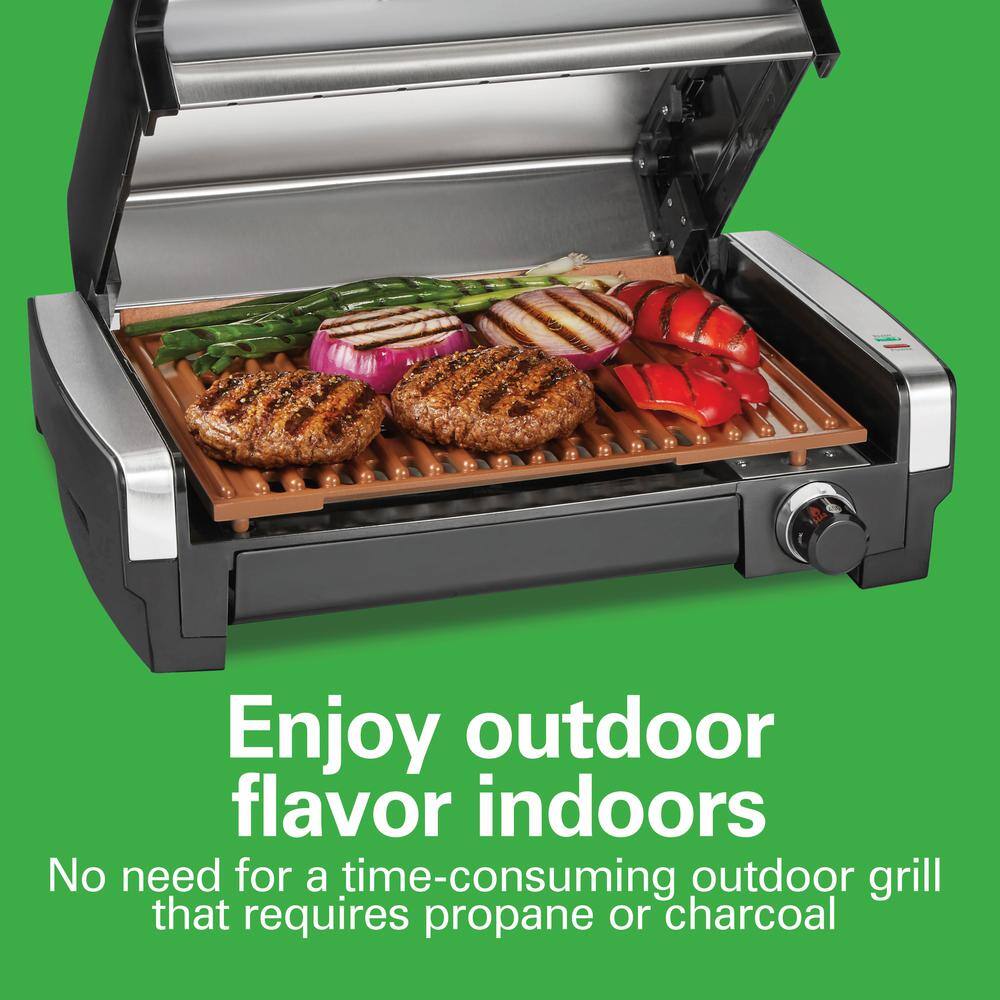 Hamilton Beach Stainless Steel Indoor Searing Grill with Ceramic Plate