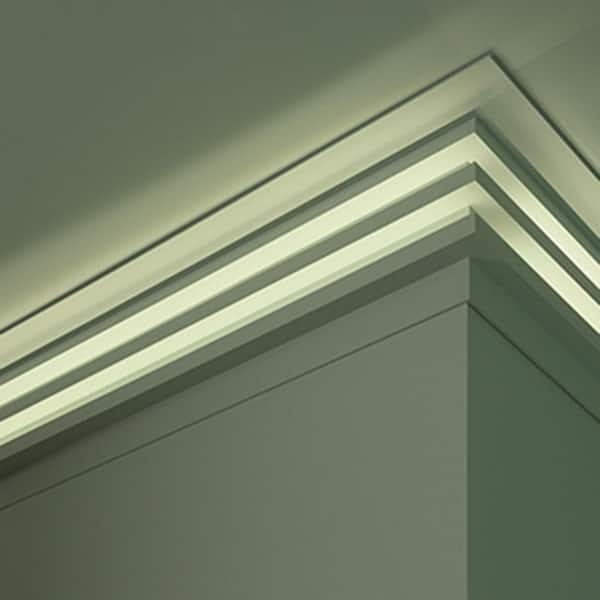 ORAC DECOR 5-1/2 in. x 2 in. x 78-3/4 in. Primed White Plain Polyurethane  Crown Moulding C382 - The Home Depot