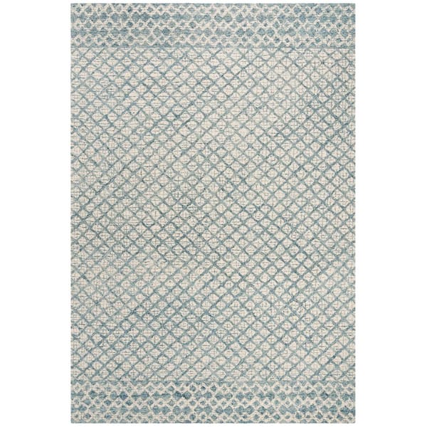 SAFAVIEH Abstract Blue/Ivory 9 ft. x 12 ft. Geometric Area Rug