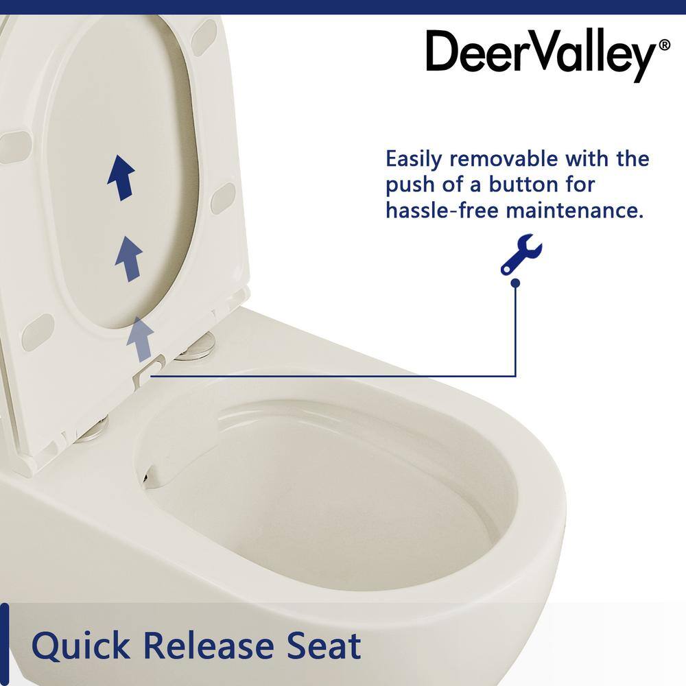Beige Ceramic Elongated Wall-Mounted Dual Flush Toilet