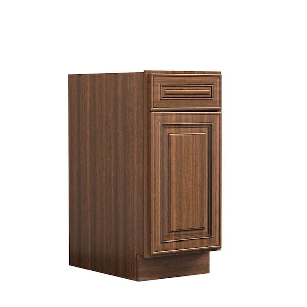 Hausvita 15 in. W x 24 in. D x 34.5 in. H Plywood Ready to Assemble Kitchen Base Cabinet in Cameo Scotch