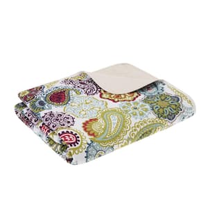 Asha Multi 60 in. x 70 in. Polyester Printed Quilted Throw Blanket