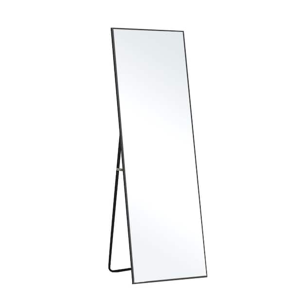 Dovelina 16 in. W x 59 in. H Modern Aluminum Alloy Framed Black Full-Length Floor Mirror Standing Mirror