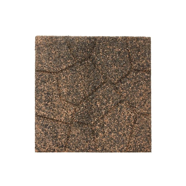 Vigoro 16 in. x 16 in. x 3/4 in. Black/Tan Blended Dual-Sided Rubber Paver (9-Pack)