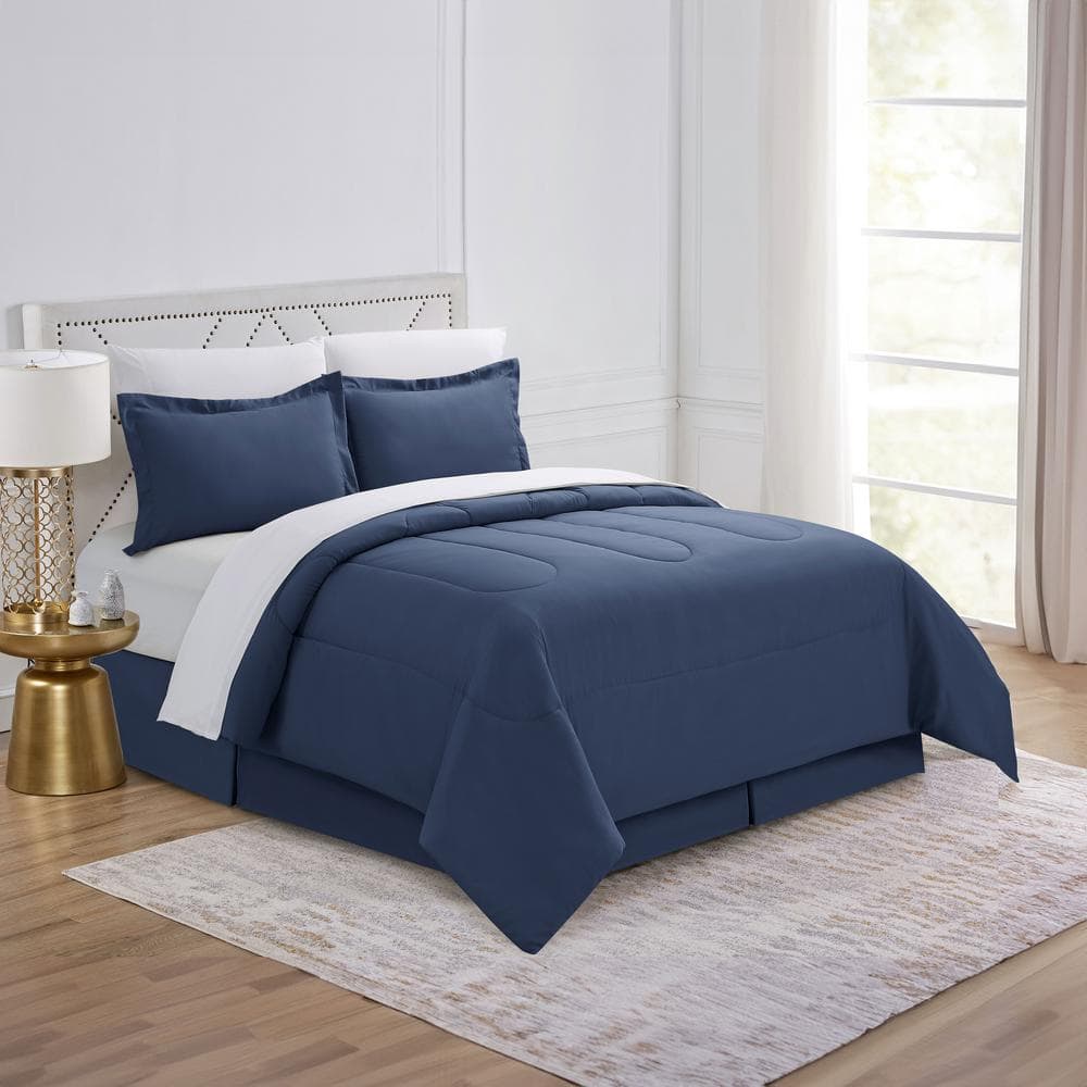 Indigo Full Microfiber Down Alternative Bed in a Bag Set