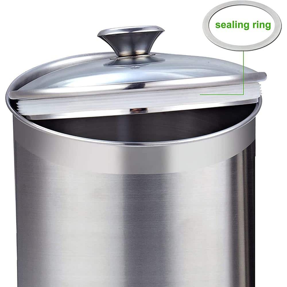 Medium Brushed Stainless Steel 4-Piece Airtight Canister Set