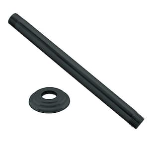 1/2 in. IPS x 6 in. Round Ceiling Mount Shower Arm with Flange, Matte Black