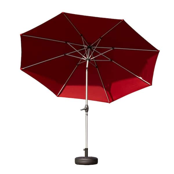 10 ft. Brick Red Patio Umbrella in with Push Button Tilt and Crank