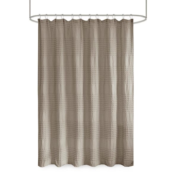 Madison Park Eider Taupe 72 In Super, Extra Long Shower Curtains 72×84
