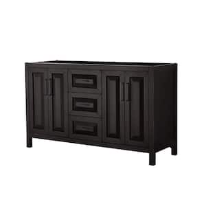 Daria 59 in. W x 21.5 in. D x 35 in. H Double Bath Vanity Cabinet without Top in Dark Espresso