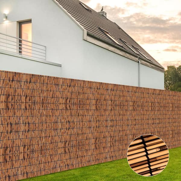 Phewnyzo 48 in. Bamboo Garden Fence Reed Screen Roll Privacy
