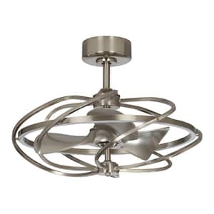 27 in. Integrated LED Satin Nickel Ceiling Fan with Light and Remote Control
