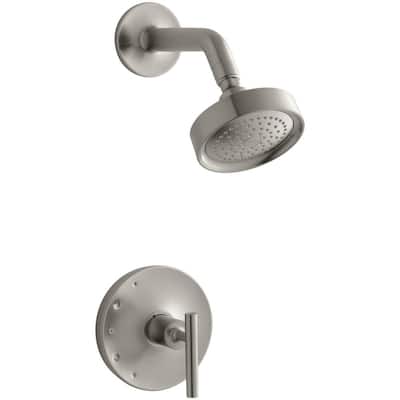 Purist 1-Handle Tub and Shower Faucet Trim Kit with Lever Handle in Vibrant Brushed Nickel (Valve Not Included)