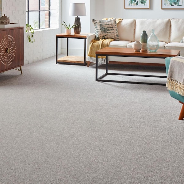 Silver Mane II - Dover Cliffs - Gray 65 oz. Triexta Texture Installed Carpet