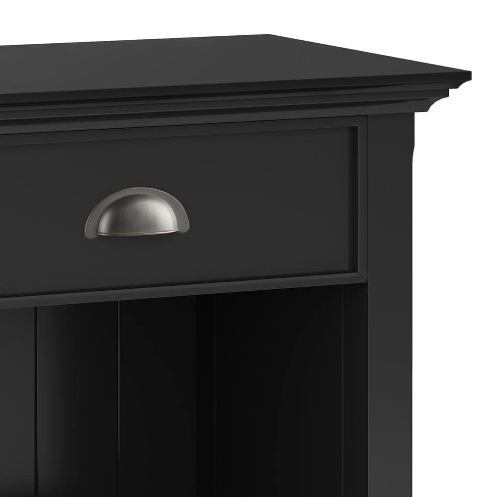 Acadian Black Solid Wood 24" Bedside Nightstand Table