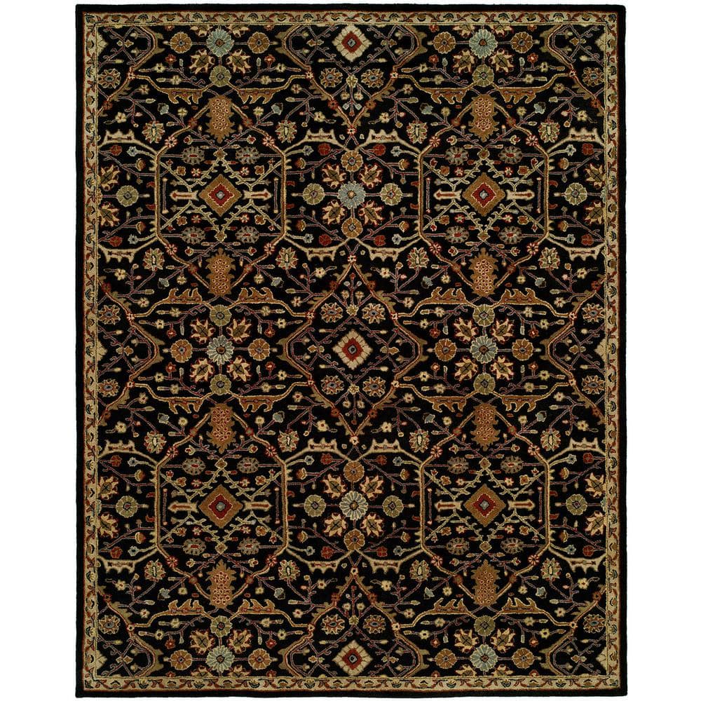 Empire Onyx Black Wool Hand-Tufted Rectangular Rug