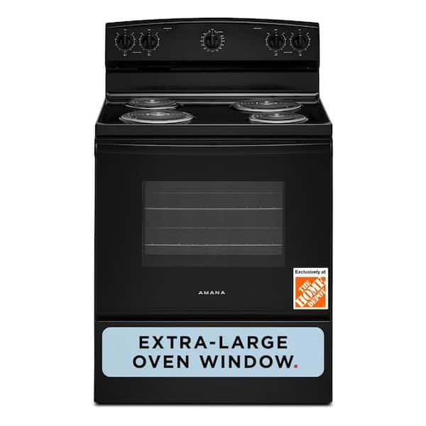 30 in. 4 Elements Freestanding Electric Range in Black with Extra-Large Oven Window