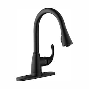 Market Single-Handle Pull-Down Kitchen Faucet with TurboSpray and FastMount in Matte Black