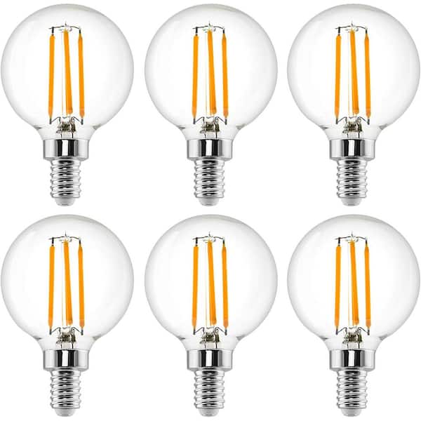 BLUEX BULBS 40-Watt Equivalent G16.5 Household Indoor LED Light Bulb in Warm White (6-Pack)