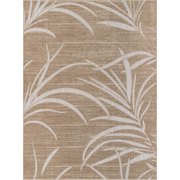 Unique Loom Indoor/Outdoor Orlando Beige 8' 0 x 10' 0 Area Rug