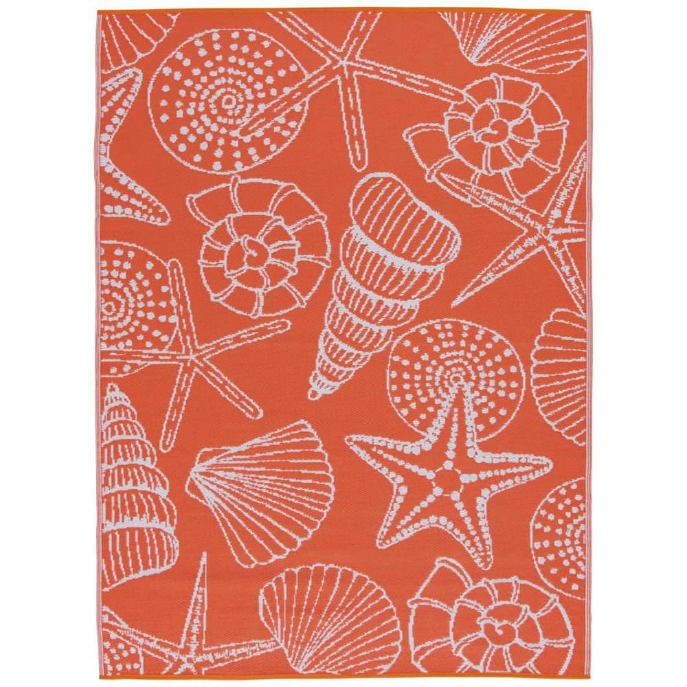Coral Seashore 6 ft. x 8 ft. Indoor/Outdoor Area Rug PLV0030.69HD
