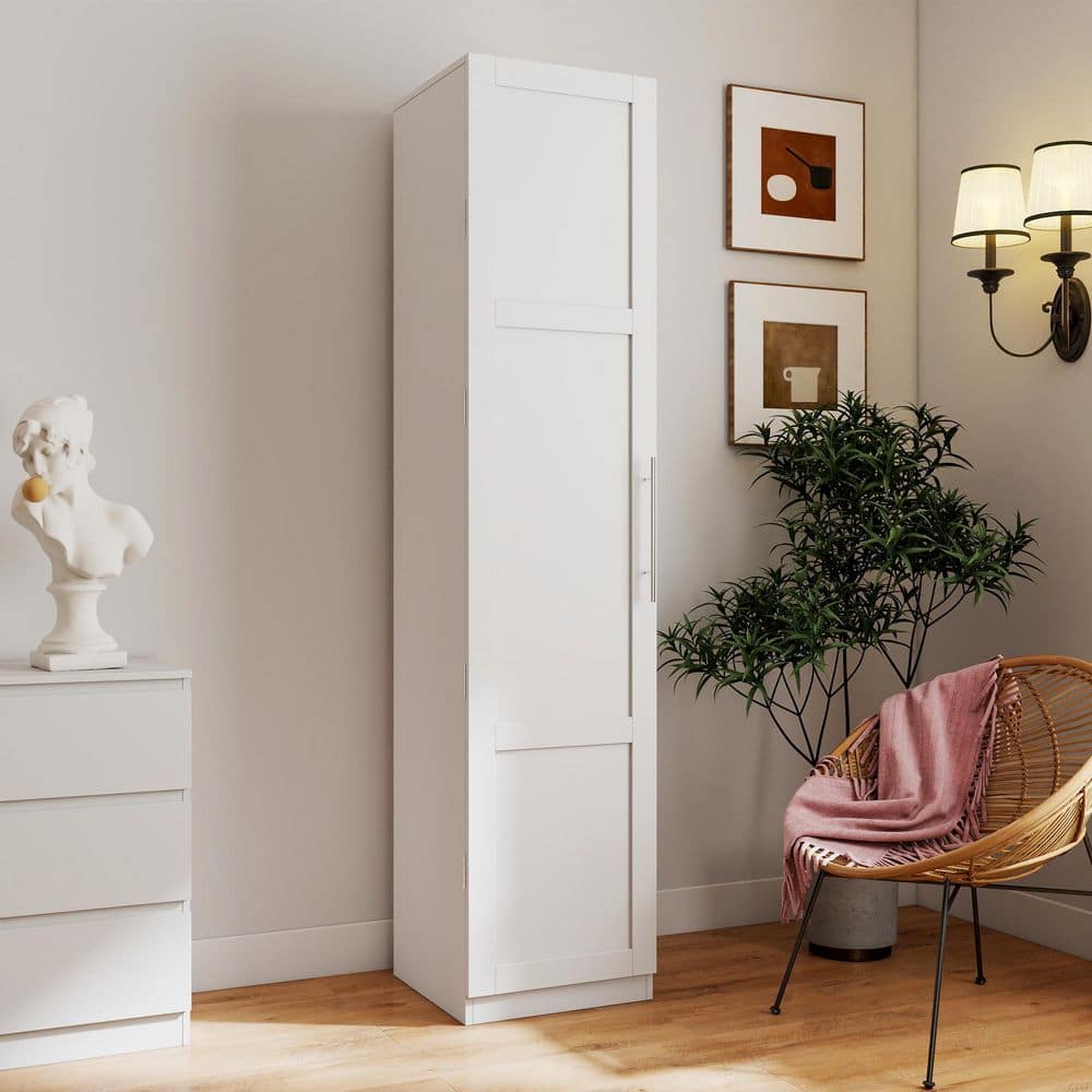 Ximuprmy 16 in. W x 16 in. D x 71 in. H White Freestanding Linen