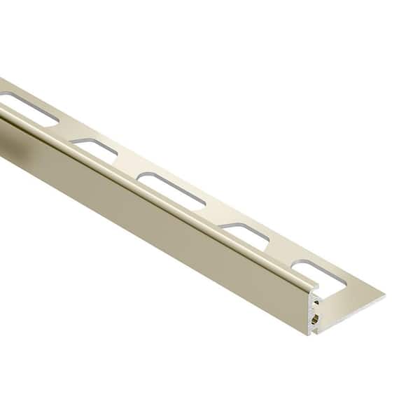 Jolly Polished Nickel Anodized Aluminum. 5 in. x 98.5 in. Metal L-Angle Tile Edge Trim