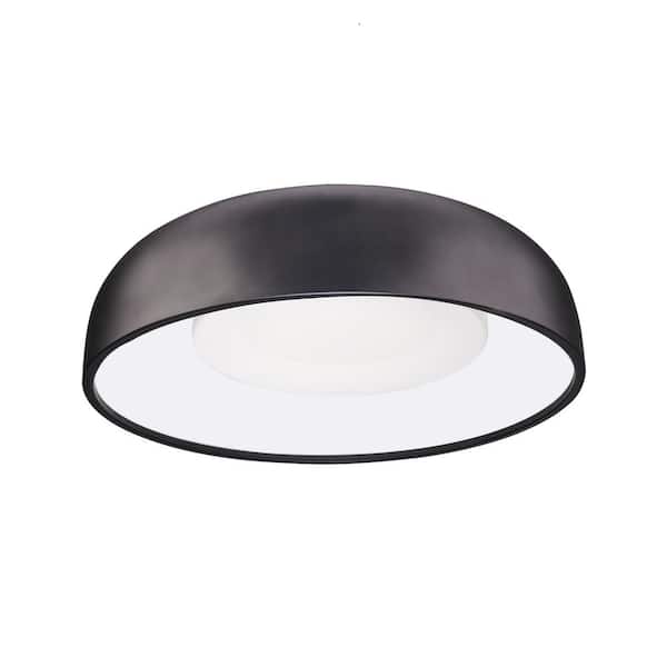 Beacon 20 in. 1 Light 24-Watt Black Integrated LED Flush Mount