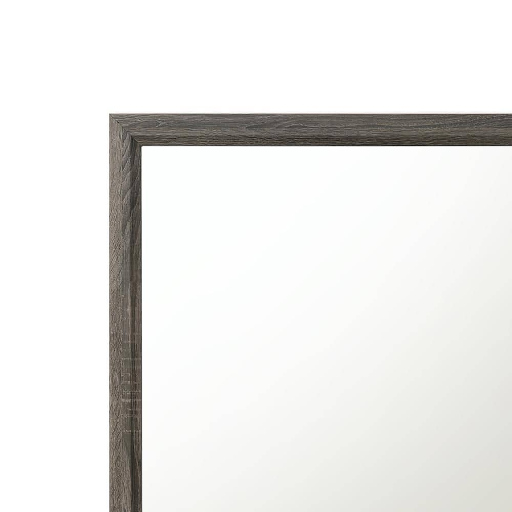 Valdemar 39" Full-Length Rectangular Wood Mirror in Weathered Gray