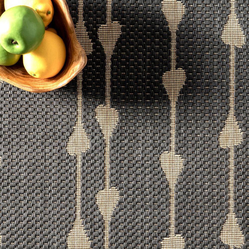 Charcoal Synthetic 62"x24" Easy-Care Indoor/Outdoor Rug