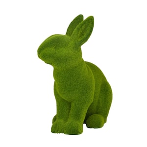16 in. Green Country Cottage MGO Garden Rabbit Sculpture