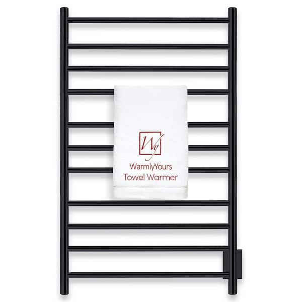 Malta 11 bars Towel Warmer, Hardwired, Black, 120 Volts