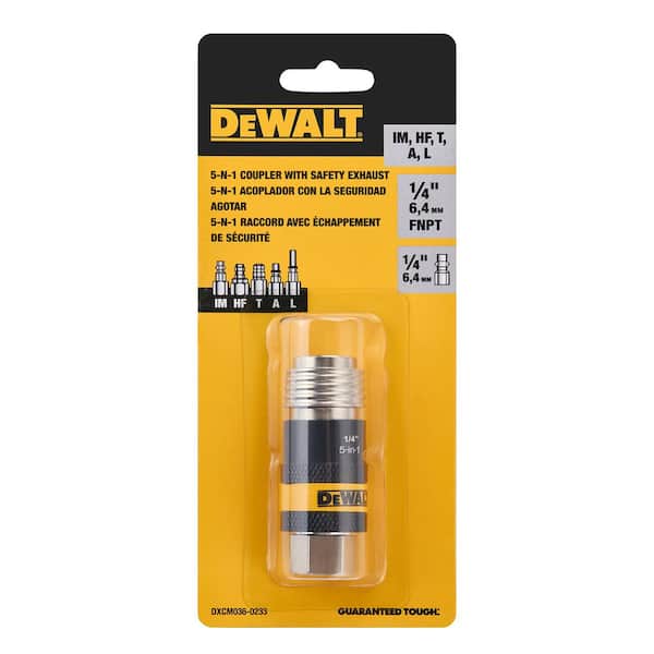 DEWALT 1/4 in. Female NPT 5-in-1 Universal Safety Exhaust Coupler