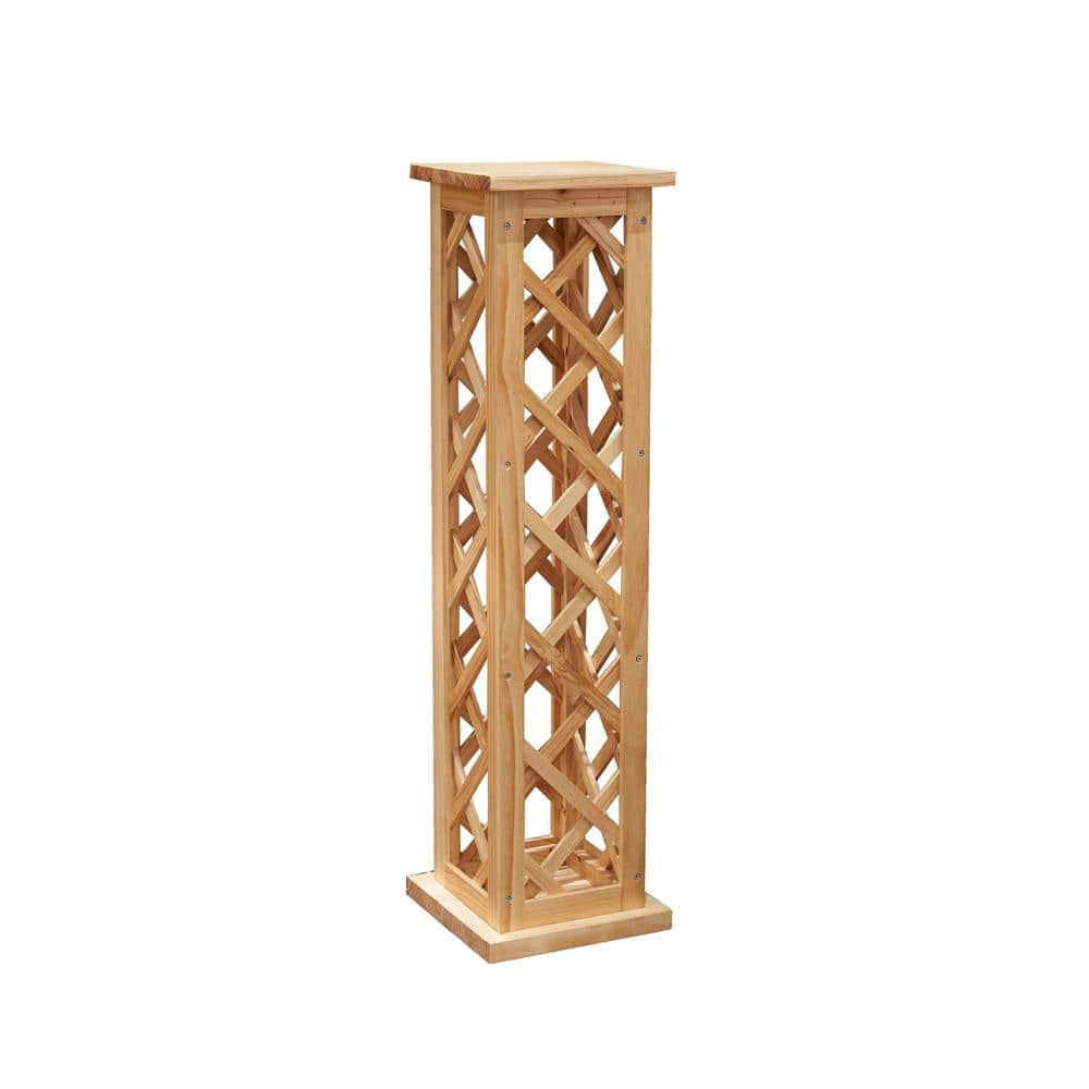 Aoibox 44 in. H Vertical Checkered Wine Rack Solid Wood Pine Wine Rack ...