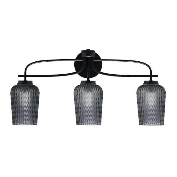 Unbranded Olympia 26.25 in. 3-Light Matte Black Vanity Light